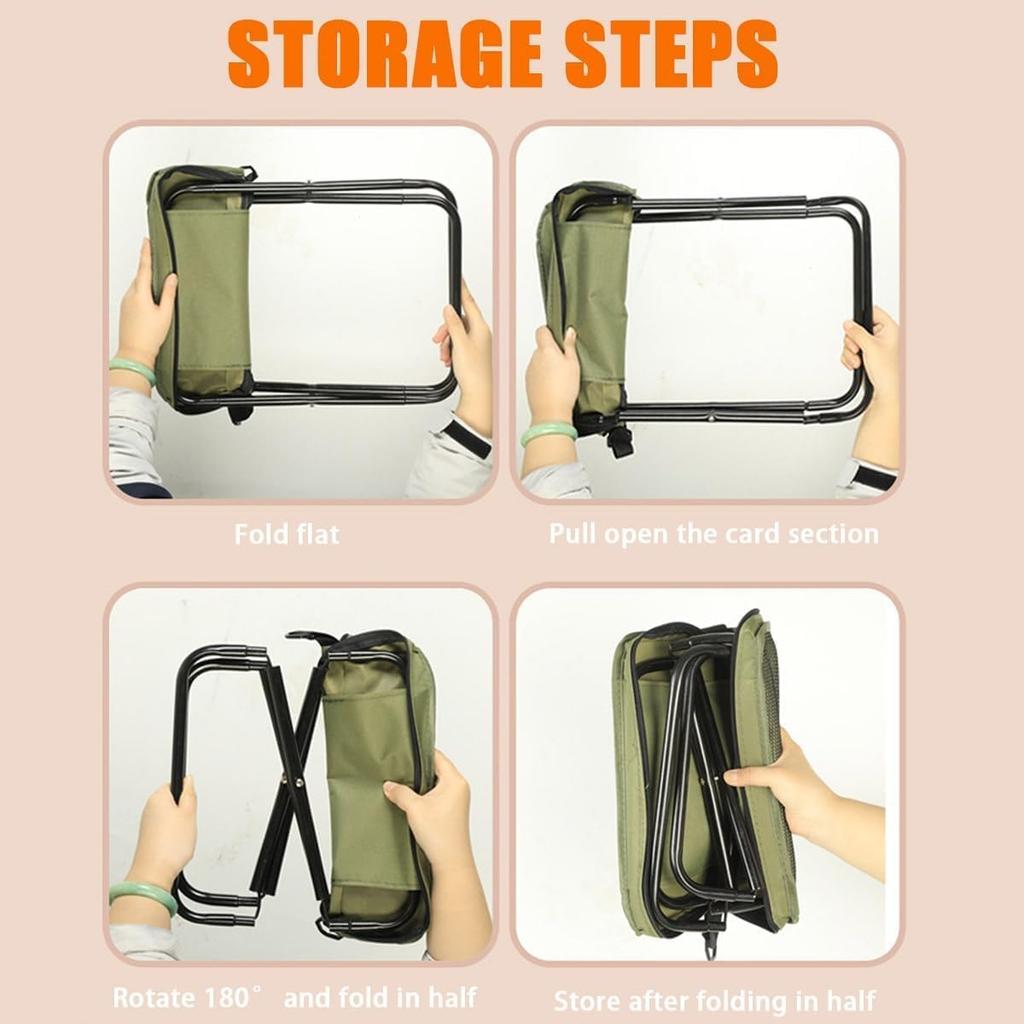 Portable Mini Folding Backpack Stool Outdoor Adjustable Chair with Carry Bag Lightweight Camping Hiking Folding Fishing Stools
