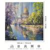 1Pc High Quality Polyester Shower Curtain - Fantasy Riverside Castle Scenery Digital Printing, Bathroom Shower Curtain Set