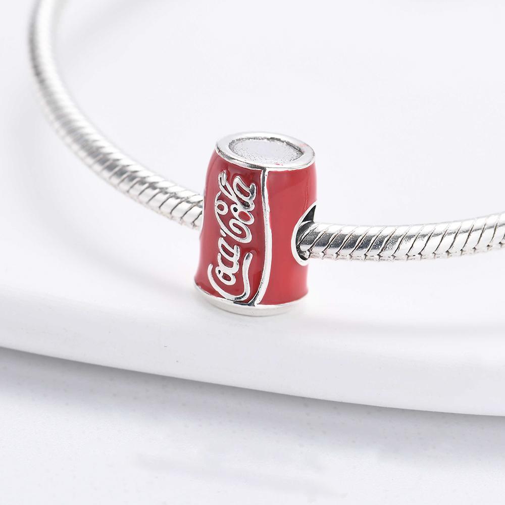 925 Silver Charms Camera drinks Cola Ice Cream Beads Fit Bracelet Original DIY For Women Jewelry Gifts