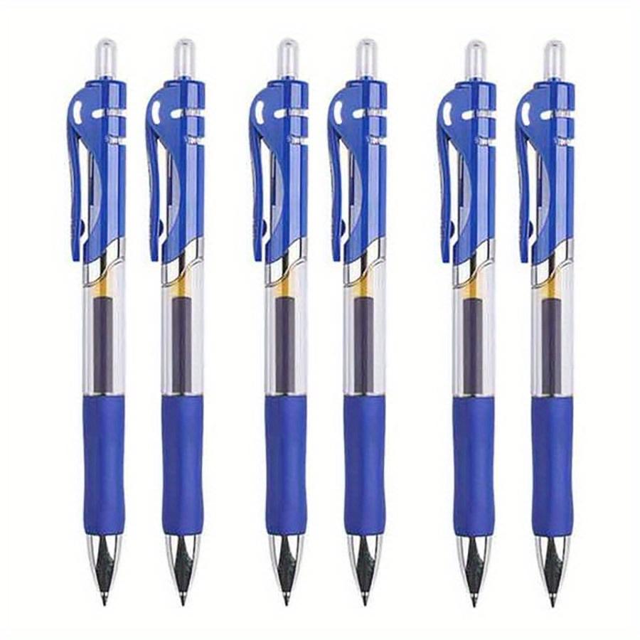 6pcs Retractable Ballpoint Pens, 0.5mm Medium Point, Carbon 0.5mm Lead, Large Capacity, Upright Position, Stationery Supplies