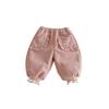 Girls' Fleece-Lined Korean Style Embroidered Joggers – Winter 2025 Children's Thick Sweatpants