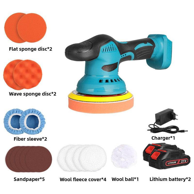21V Přenosná elektrická leštička Domácí voskovací brusný nástroj Ruční integrovaná automobilová leštička