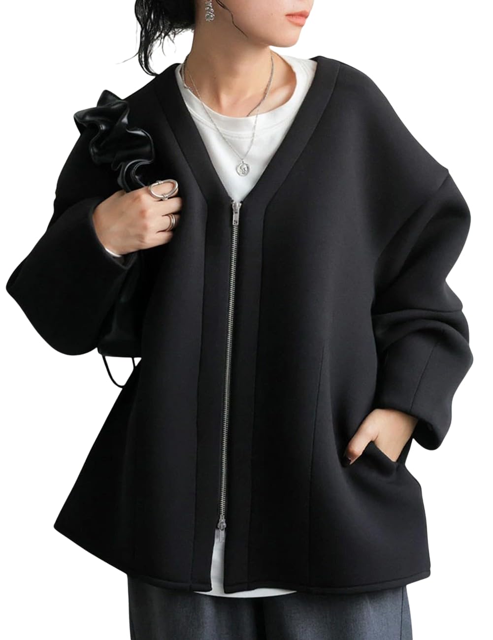 

antiqua Women s Cardboard Knit Cardigan, PN-00534, One Size 05, Black