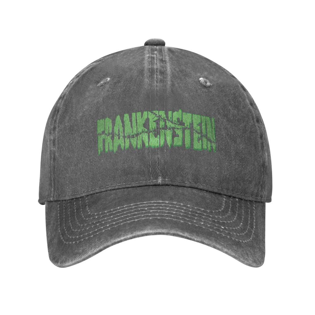 Frankenstein Negative Space Logo Baseball Caps Unisex Distressed Washed Snapback Hat Horror Movies Outdoor All Seasons Travel