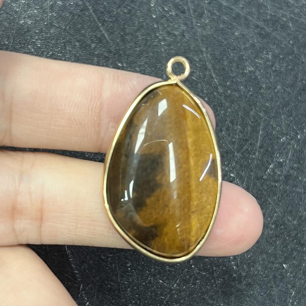 1 Stück, Energie-Naturstein-Anhänger, Böhmischer Stil Handgefertigt Unregelmäßiger Kristallachat Amethyst Jade Edelstein Anhänger für Schmuckherstellung DIY 20×35mm