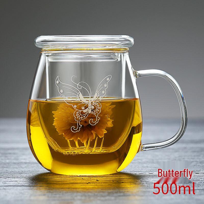 Chixing Heat-Resistant Thickened Glass Tea Mug with Infuser
