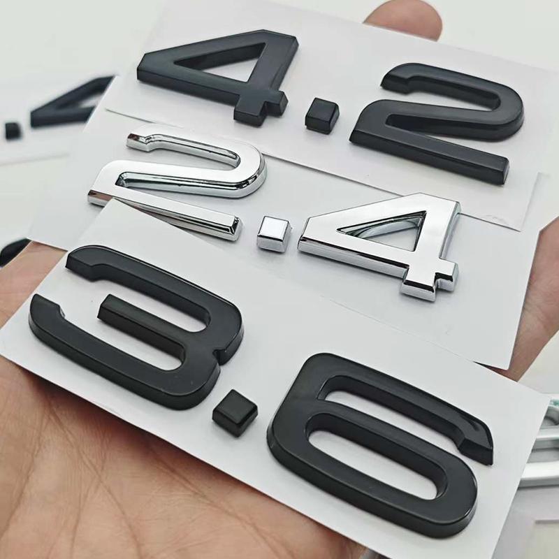 3D ABS Car Letters Logo 2.4 3.6 3.8 4.2 TDI Sticker Rear Trunk Emblem Badge For Audi A3 A4 A5 A6 A7 A8 Q3 Q5 Q7 Q8 Accessroies