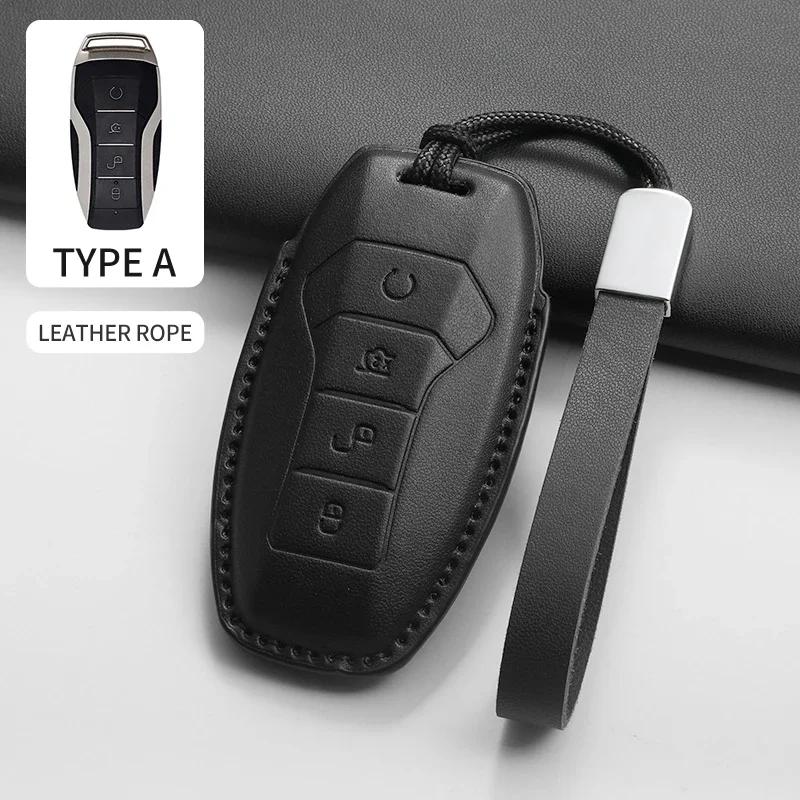 PU Leather Car Key Case Cover Holder Keychain Protective Shell for BYD Formula Leopard Super 5 Super 8 Super 3 9 Remote Key