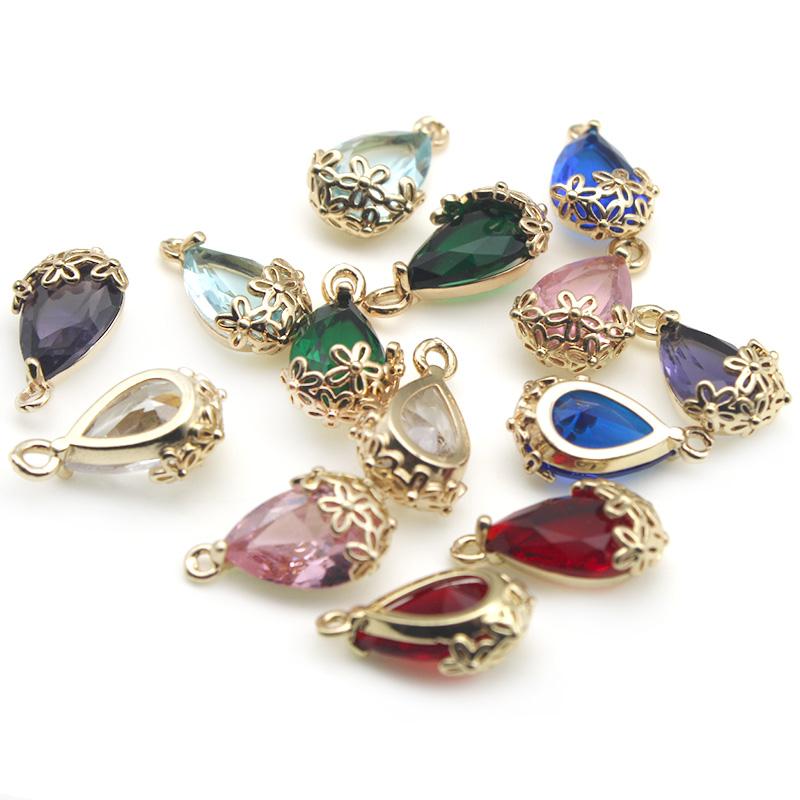 16.5x9.5mm Crystal Rhinestone Charms Pendant Water Drop Charm for Jewelry Making Supplies DIY Fine Necklace Earring Accessories