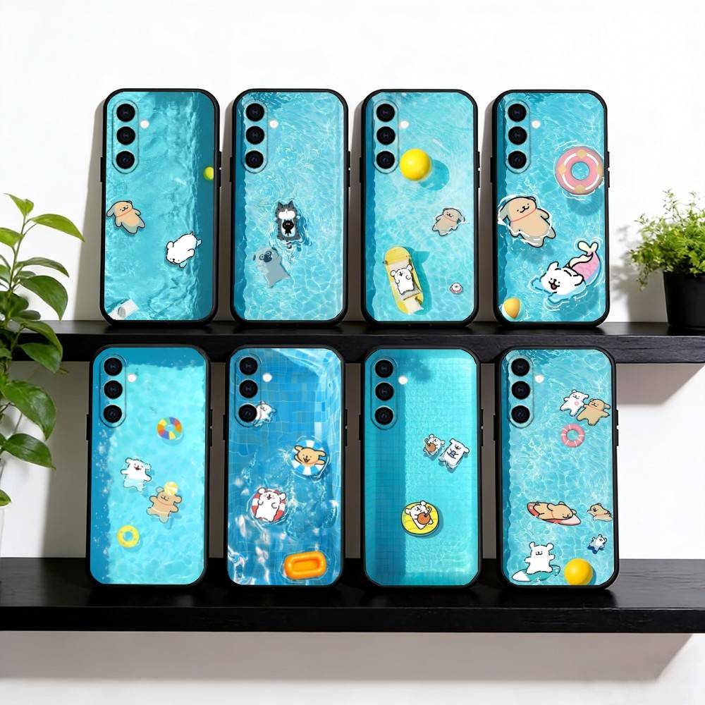 Beautiful cartoon Phone Case Black Silicone Soft For Samsung Galaxy A73,A72,A71,A70,A53,A52,A51