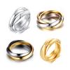 Tri-Color Titanium Steel Fashion Ring Set for Women - R-054