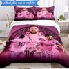 Messi's Pink  3pcs Bedding,Including 1pc Duvet Cover And 2pcs Pillowcases Perfect for Christmas,Ideal for Bedroom, Dormitory