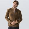 European American Retro Leather Jacket - Vintage Tie-Dye Washed Matte Coat