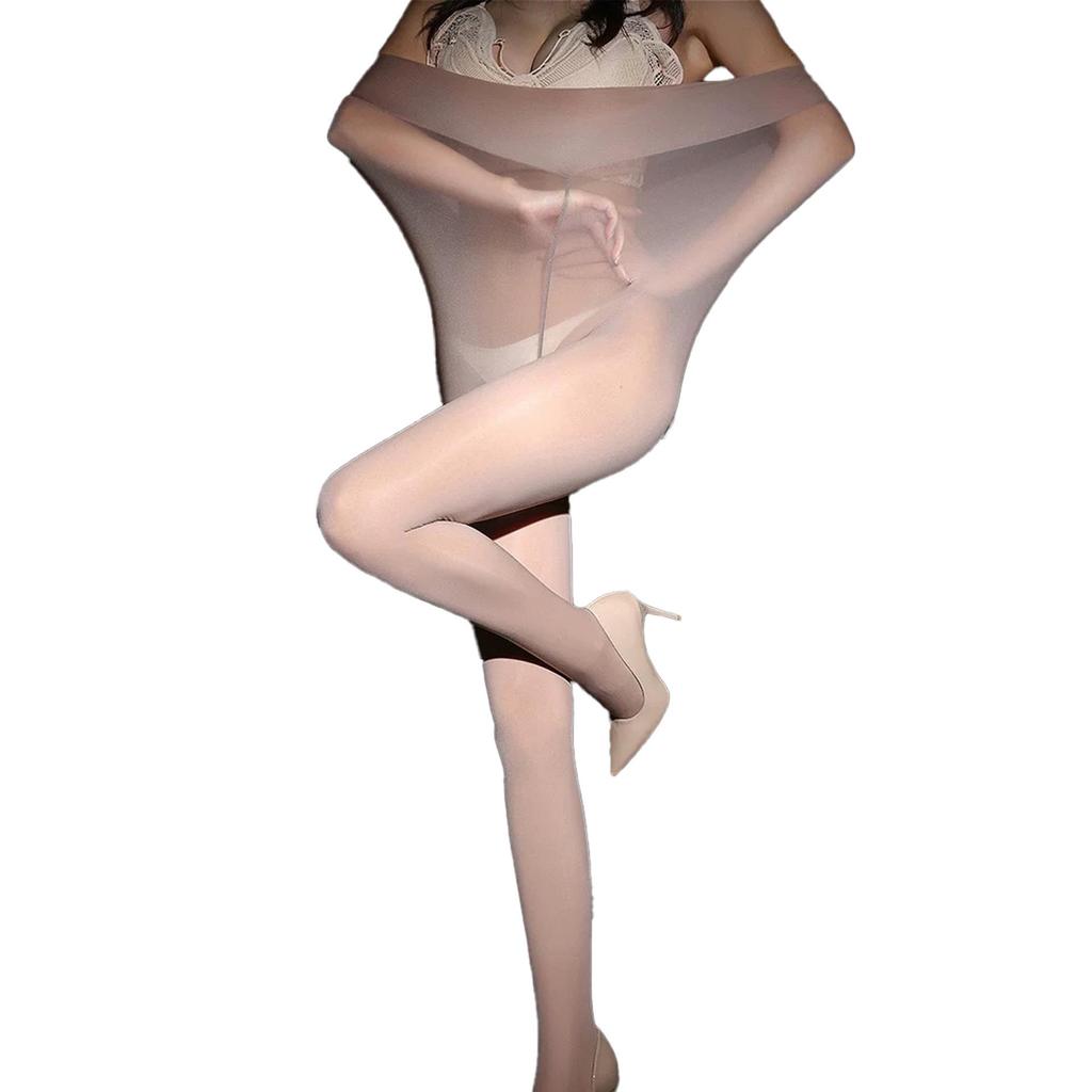 8D Glossy Plus Size Watermelon Crotch Silk Stockings - Smooth & Anti-Snag