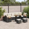 10-piece Garden Sofa Set with Black Cushions and Synthetic Rattan, Garden Dining Set 3 3363160