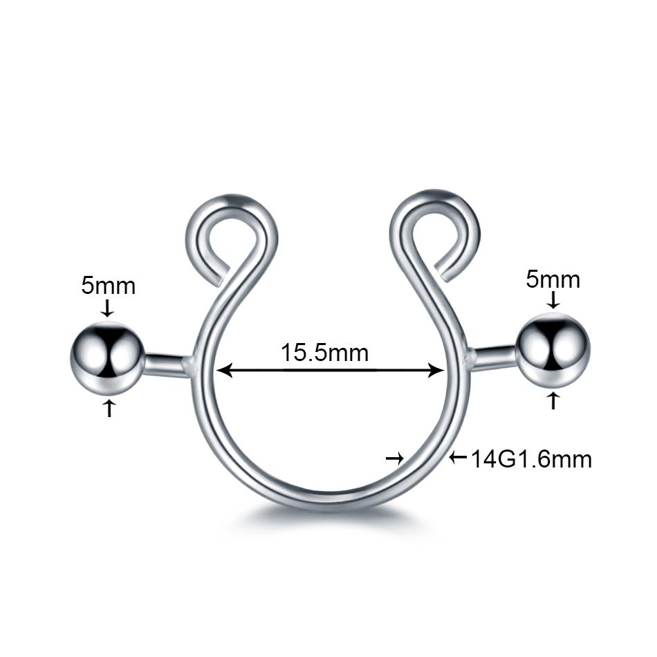 2 stuks/lot Chirurgisch Staal Nep Sexy Tepelklemringen Bedel Faux Tepelschild Niet-piercing Ringen Lichaamssieraden voor Vrouwen Cadeau