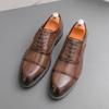 Fashion Trendy British Oxford Men's Wedding Suit Classic Retro Leather Men's Business Formal Shoes Rubber Sole
