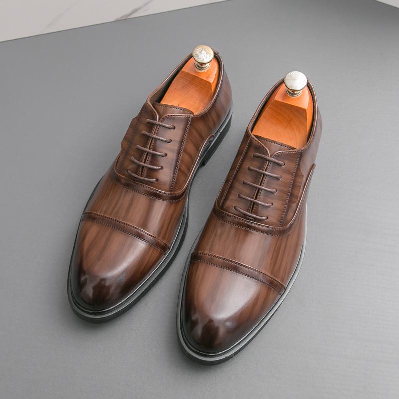 Fashion Trendy British Oxford Men's Wedding Suit Classic Retro Leather Men's Business Formal Shoes Rubber Sole