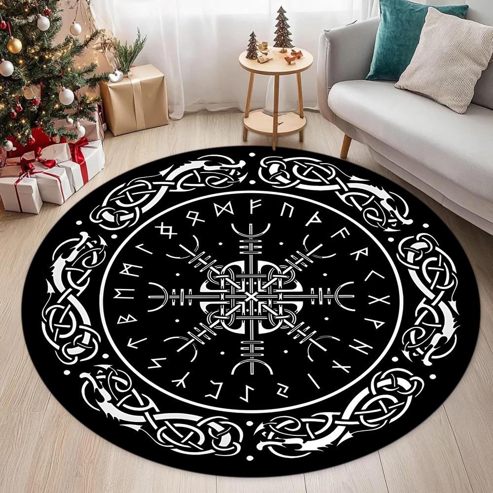 Bohemian Mandala Round Bedside Rug for Hanging Basket Computer Chair Floor Mat Meditation Yoga Mat Home Decor Coffee Table Mat