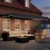 Manual Awning Frame with LEDs Anthracite 3 X 2.5 M