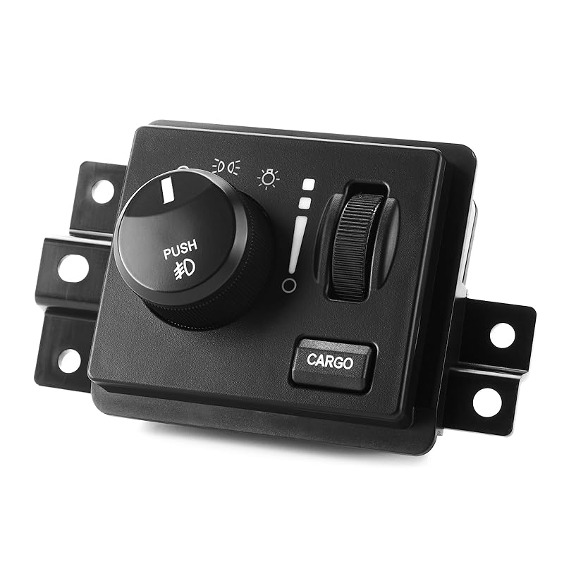 Headlight Switch Control For 2006-2009 Dodge Ram 1500 2500 3500, 2005-2010 Dodge Dakota, 2007-2009 Dodge Durango Fog Light Switch Headlamp Cargo Lamp