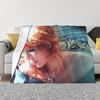 Mylene Farmer French Singer Blanket Soft Warm Flannel Throw Blanket Plush for Living room Picnic Travel Home Couch