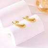 Golden Teardrop Titanium Steel Earrings: Elegant, Light Luxury for Women, Versatile Fashion Statement, Simple and Stylish Ear Cuff.