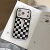 Simple Lattice Hit Color Grid Pattern Phone Case for For Iphone 16 15 14 13 17 Pro Max Invisible Silicone Ring Holder Cover