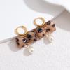 Atoztide Nouvelle Boucle d'Oreille Cœur Imprimé Léopard Vintage pour Femmes Acier Inoxydable Boucles d'Oreilles Statement Pierre Brillante Cadeau de Bijoux de Noël