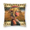 Queen Cleopatra čtvercový povlak na polštář Polyester Linen Samet Creative Zip Dekorativní Povlak na polštář do auta Velkoobchod 45x45