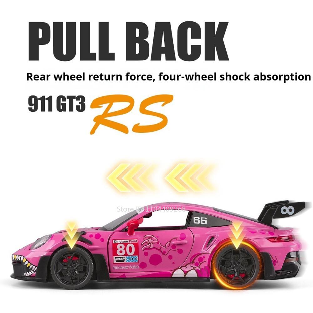 Scale 1:32 911 GT3 RS Panamera Car Model Toy Metal Die-cast Doors Opened Supercar Sound Light Toys Table Top Decoration