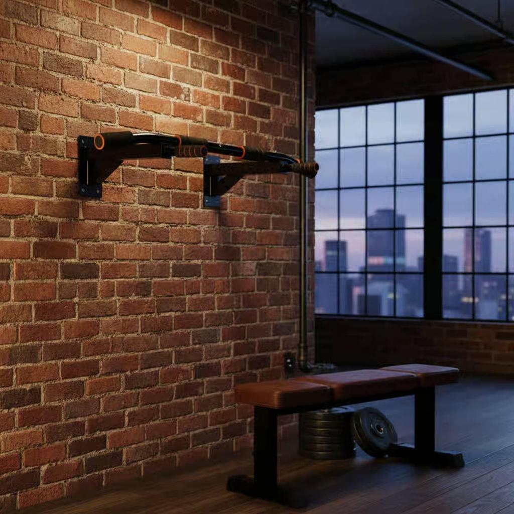 Wall Mounted Pull up Bar Non-Slip Grips Fitness Equipment Ergonomic Design