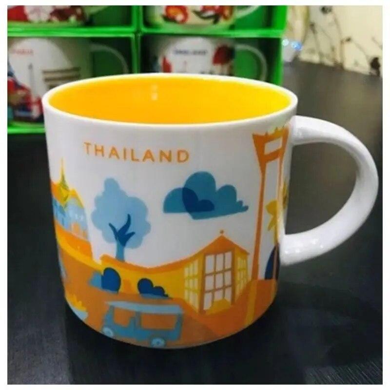 Ins City Cup USA City Bone China Mug Global Collection Ceramic Japan England London Paris Hawaii Chicago New York City Mug 400ML