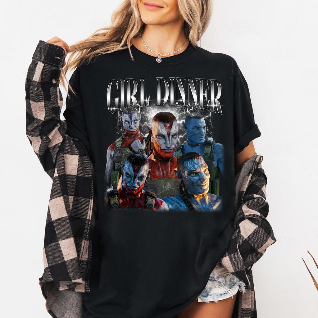 Avatar Fire and Ash Miles Quaritch Girl Dinner Shirt Avatar Tee Movie Summer Unisexs and Womens Tshirt Top