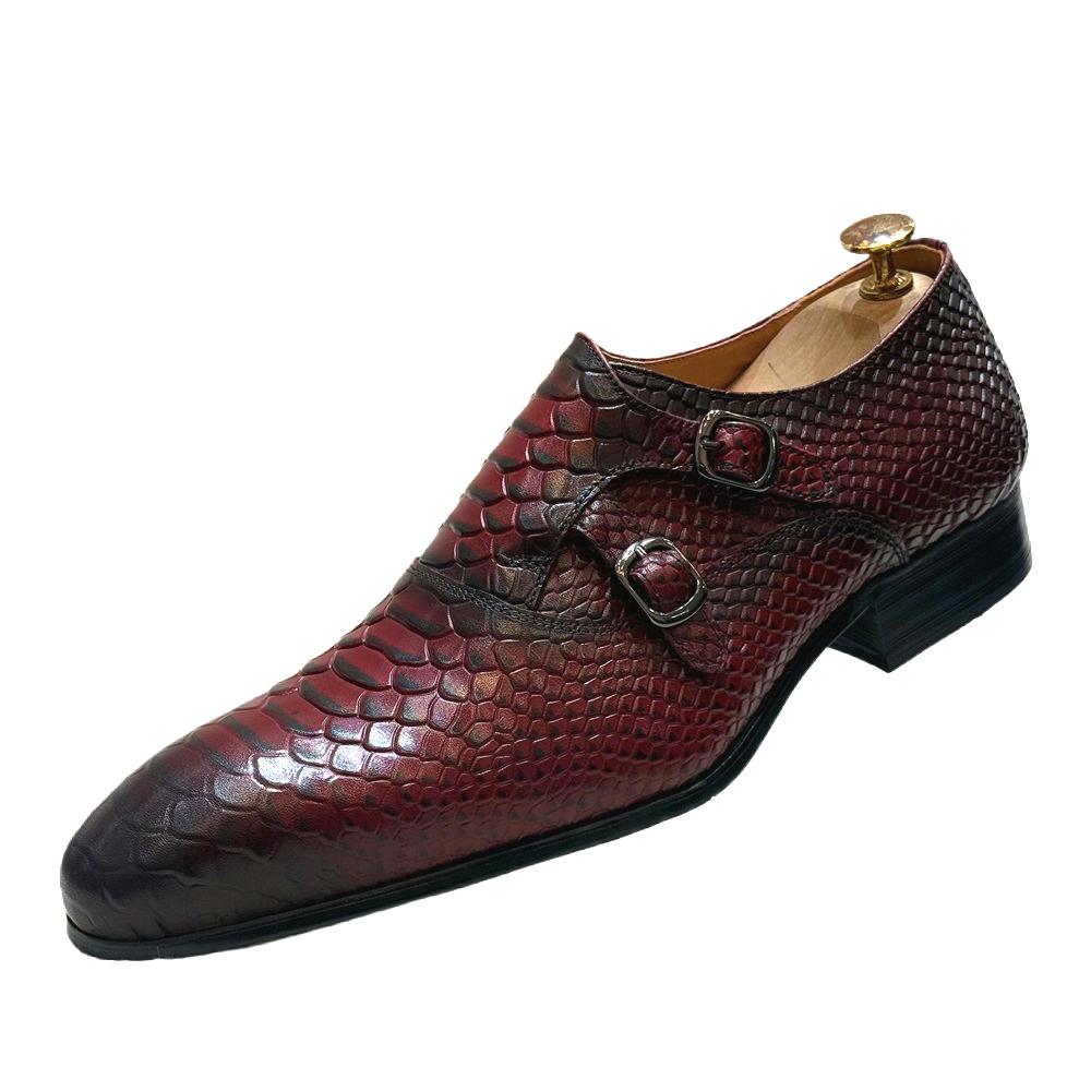 

Fashion Men s Solid Color Genuine Leather Handmade Pointed Toe Oxford Shoes Python Pattern Lace-Up Formal Business Wedding Shoes 46