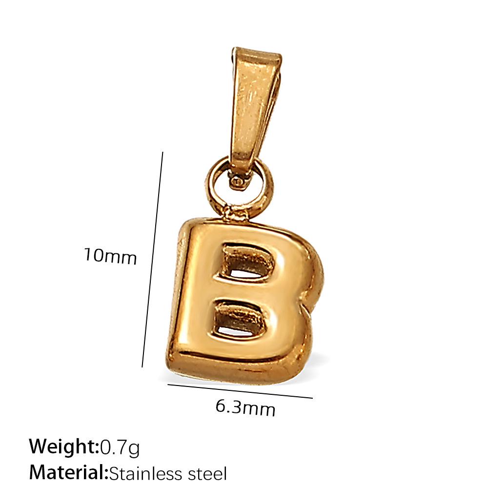 18K Gold Plated Bubble Letter Pendants - 26 English Letters