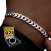 Men' Silver Bracelet 4mm 925 ITALIAN SILVER + FREE