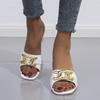 Summer Women's Slippers Sandals Shoes Female Golden Metal Chain Ladies Fashion Casual Slides Mules  Indoor Zapato Mujer