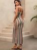2026 Summer Retro Resort Bodycon Skirt - Ethnic Wavy Jacquard Knit Dress
