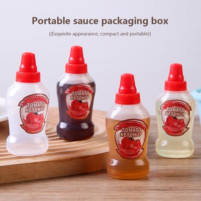1/4Pcs Mini Portable Small Sauce Container Tomato Gravy Boat Salad Dressing Oil Spray Bottle Ketchup Honey Mustard