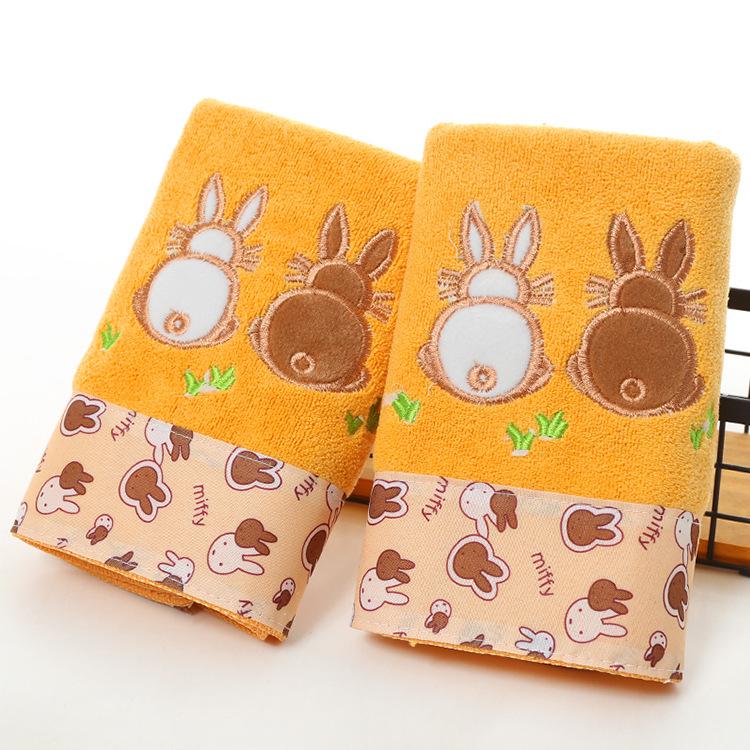 Embroidered Microfiber Face Towel 35x75cm, 400g - Thick, Absorbent, Quick-Drying for Daily Use