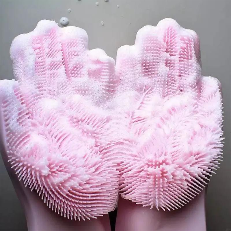 Silicone Dishwashing Gloves Multifunctional Household Gloves Cleaning Kitchen Cleaning Heat Insulation Magic Gloves