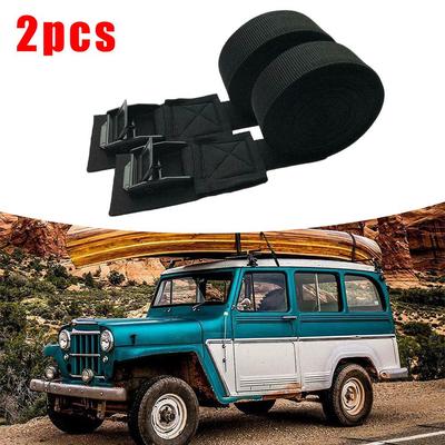 1 Par de Correas Portaesquís de Techo de Coche Kayak Hebilla de Leva Amarre Sujeción 300 cm X 2,5 cm