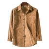 Men's Autumn Casual Long-sleeved Corduroy Solid Color Lapel Shirt