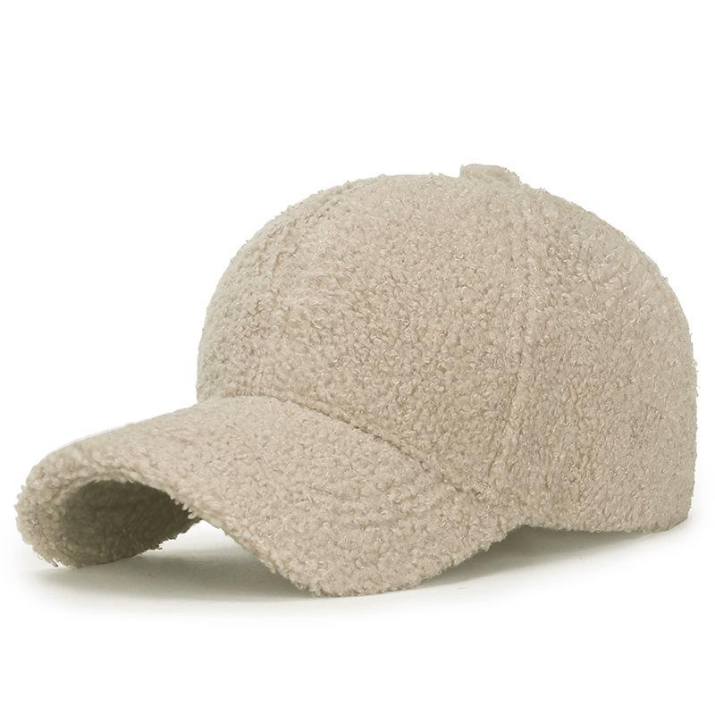 HT4927 Baseballkappe Berberfleece Herbst Winter Mützen für Männer Frauen Einfarbig Einfach Verstellbar Snapback Kappe Männlich Weiblich Baseballmütze