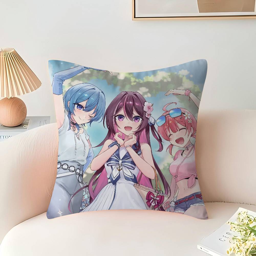 Anime H-hololive Production Pillow Anime Pillow Sofa Bed Head Pillow Cover Cushion Cover 45x45 Cm Fashion