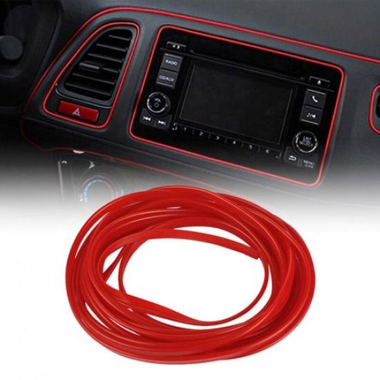 Red Auto Car Interior Door Gap Edge Line Molding Trim Strip Decor Accessories