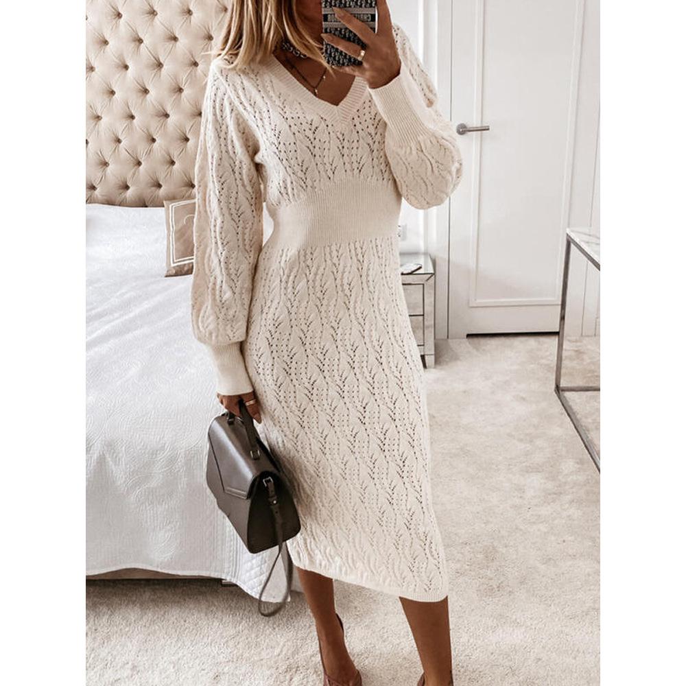 Women's Sexy Long-Sleeve Knit Skirt Sweater - European & American Autumn Style 2022