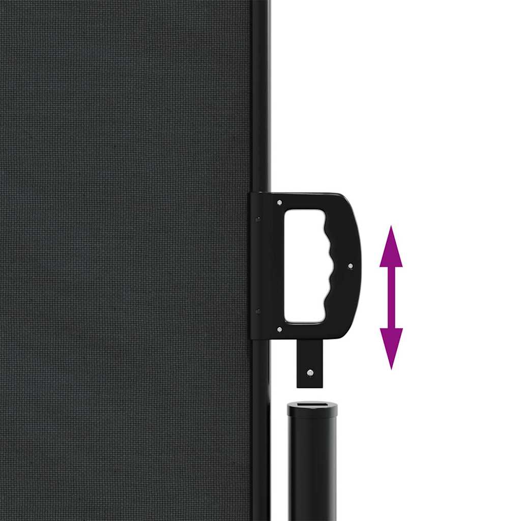 Retractable Side Awning Black 140 x 1200 cm