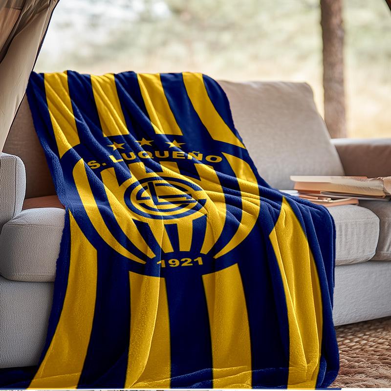 Luqueno Club Emblem Blanket Outdoor Flannel Blanket for Camping, Hiking, Garden Parties, Picnic Essentials,gift for family and friends